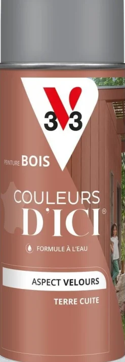 Peinture bois aérosol couleurs d'ici bleu grisé 400ml V33