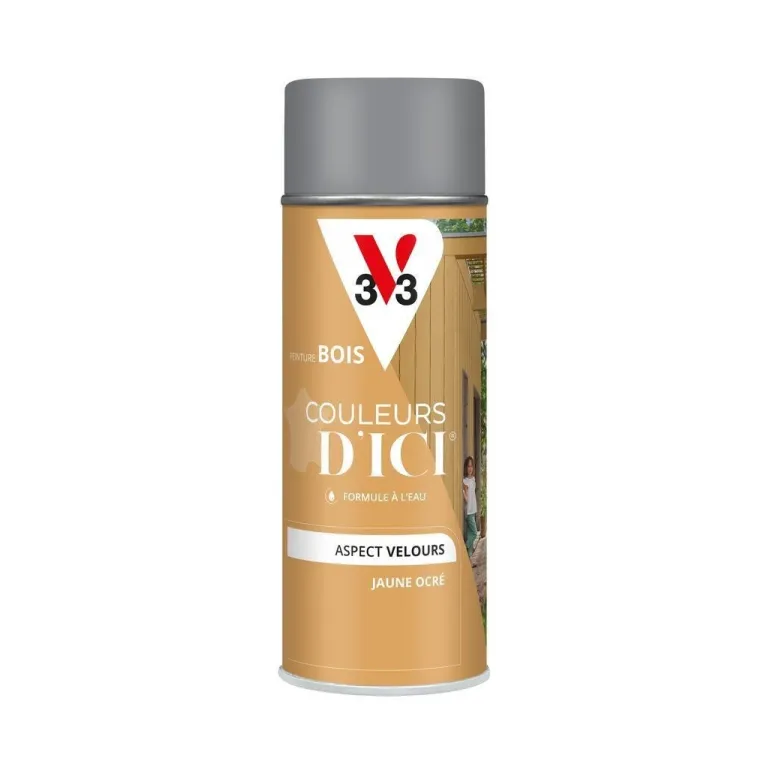 Peinture bois aérosol couleurs d'ici jaune ocré 400ml V33