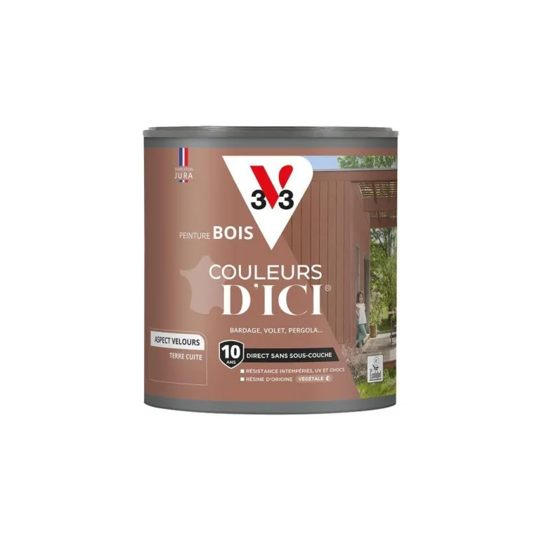 Peinture bois extérieur couleurs d'ici terre cuite 0,5L V33