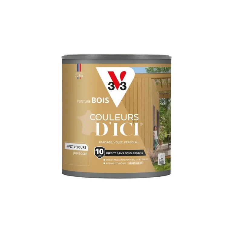Peinture bois extérieur couleurs d'ici jaune ocré 0,5L V33