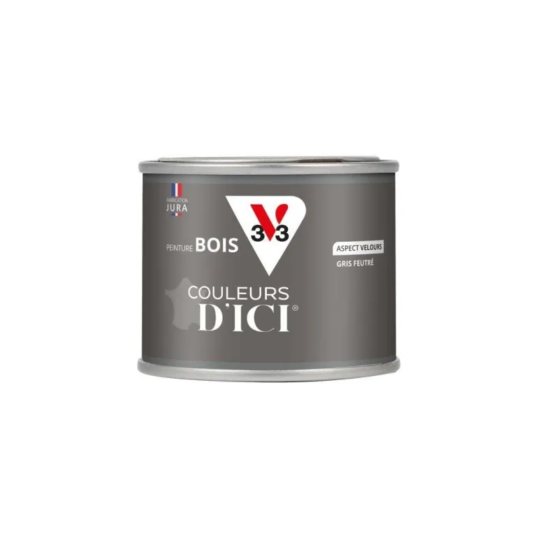 Peinture bois extérieur couleurs d'ici gris feutré 125ml V33