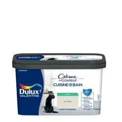 Peinture Crème de Couleur Cuisine/Bain Satin Lin Clair 2L