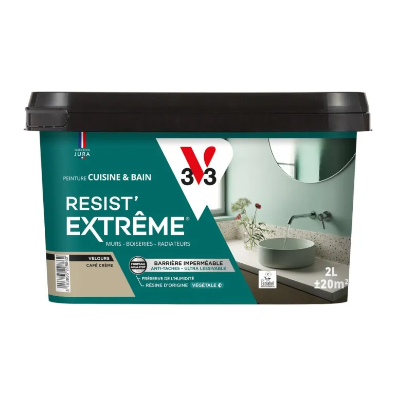 Peinture cuisine et bain Resist Extrême Café crème Vel 2L