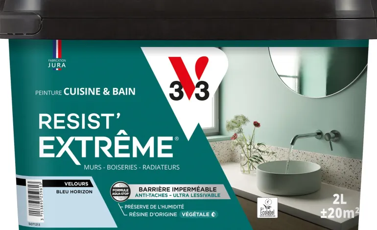 Peinture cuisine et bain Resist Extrême Bleu horizon Vel 2L