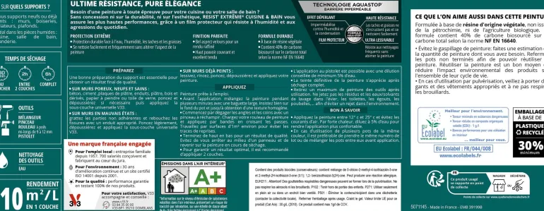 Peinture cuisine et bain Resist Extrême Bleu denim Vel 0,5L