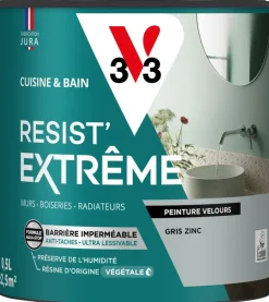 Peinture cuisine et bain Resist Extrême Gris zinc Vel 0,5L