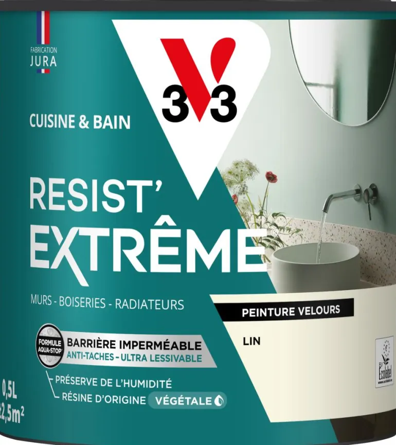 Peinture cuisine et bain Resist Extrême Lin Velours 0,5L