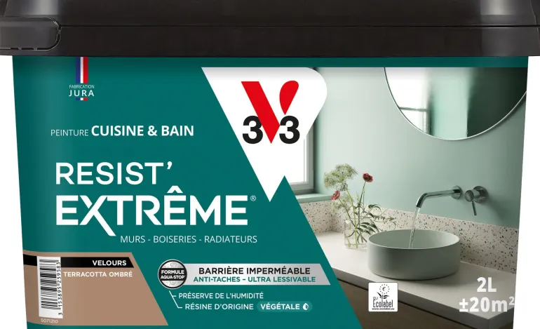 Peinture cuisine et bain Resist Extrême Gris brume Vel 0,5L