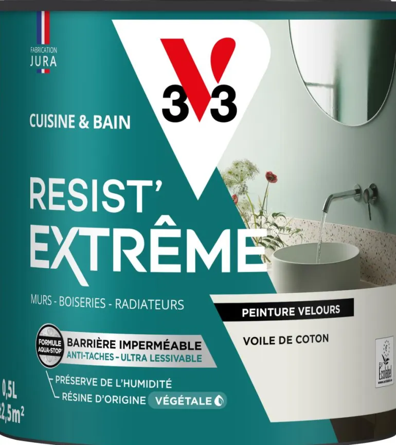 Peinture cuisine et bain Resist Extrême V. de coton Vel 0,5L