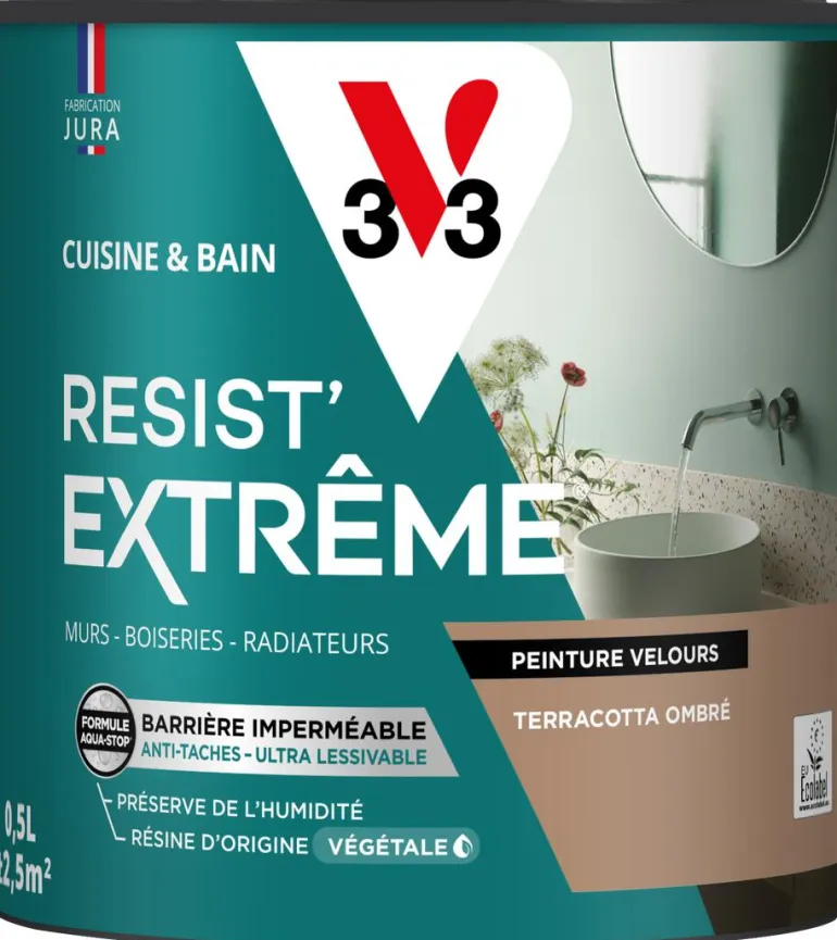 Peinture cuisine et bain Resist Extrême Terracotta Vel 0,5L