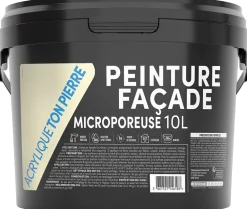 Peinture façade microporeuse acrylique ton pierre mat 10L