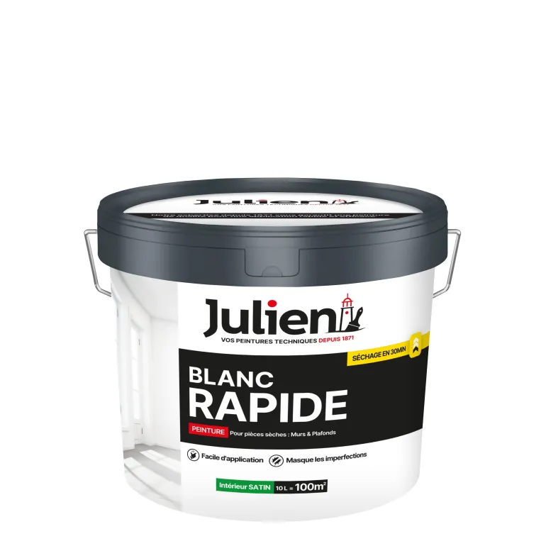 Peinture intérieure Blanc rapide satin base white 10L JULIEN