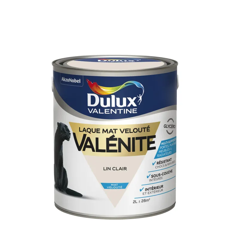 Peinture Laque Valénite Mat Lin Clair 2L
