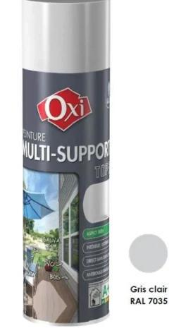 Peinture multi-supports Top3+ Gris Clair Satin 400ML OXI