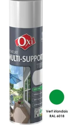 Peinture multi-support Top3+ Vert Irlandais Satin 400ML OXI