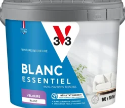 Peinture murs et plafonds Blanc essentiel Velours 10L V33