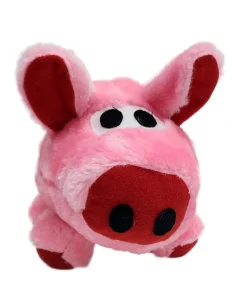 Peluche cochon rose en tissu recyclé pour chien ANKA