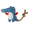 Peluche crocodile bleue en tissu recyclé pour chien ANKA