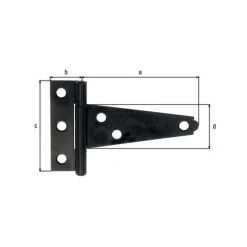 Penture anglaise légère acier noir 75x20x60 mm