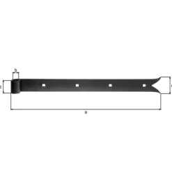 Penture queue de carpe zinguée noire 400/5 Ø14 mm