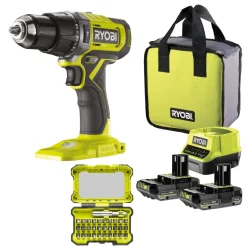 Perceuse-visseuse à percussion 18V + 2 batteries RYOBI