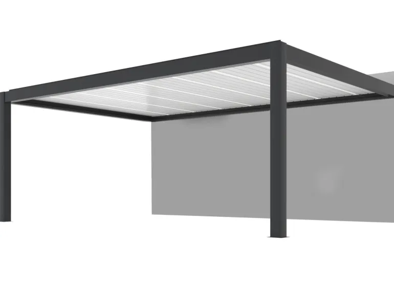 Pergola adossée motorisée Summer 6x4m gris-blanc