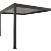 Pergola bioclimatique Zéphir adossée motor 3x4m gris-blanc