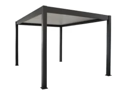 Pergola bioclimatique Zéphir motor 3x4m gris lame blanche