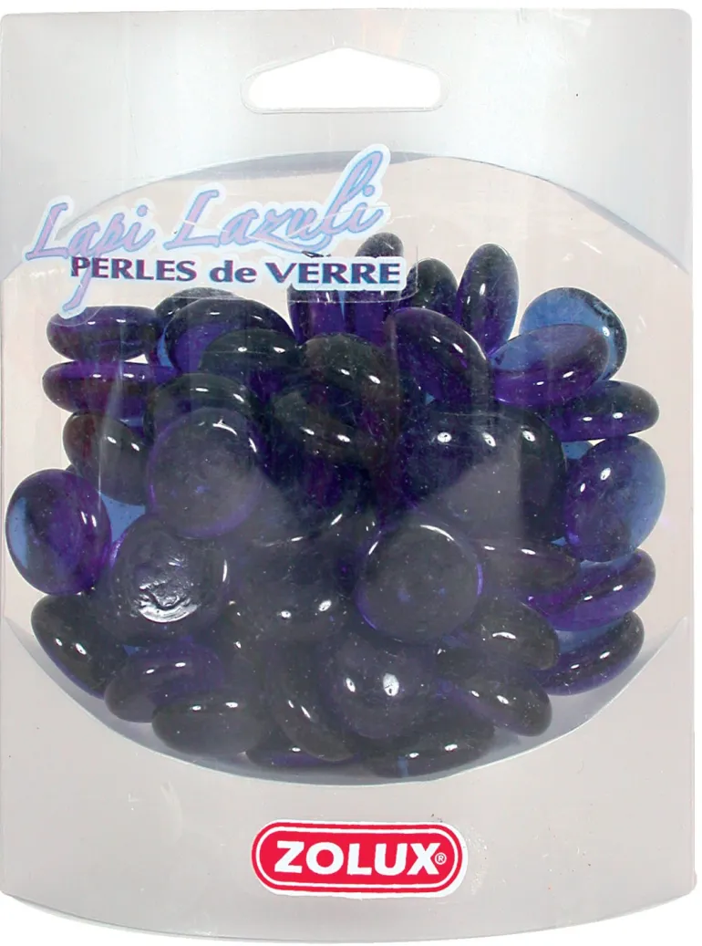 Perles de verre décoration aquarium lapis-lazuli 400g