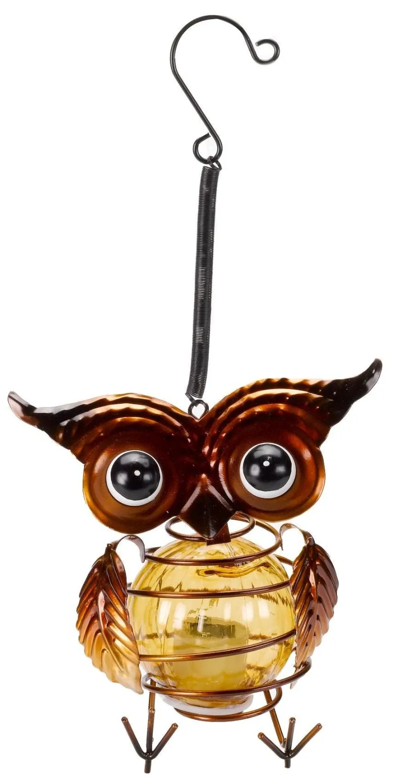 Pic petit Hibou solaire en métal à suspendre