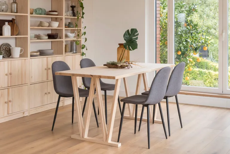 Pied de table 75x64x5,8 cm en pin massif - 2 positions