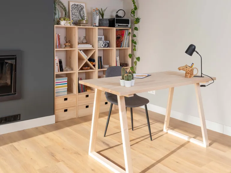 Pied de table 75x64x5,8 cm en pin massif - 4 positions