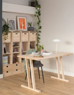 Pied de table 75x64x5,8 cm en pin massif - 4 positions
