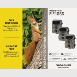 Piège photographique PIE1066 (x3 + 12 piles + 3 cartes 32GB)