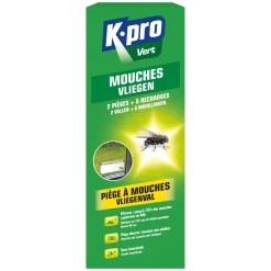Pièges à mouches (2 pièges + 6 recharges) K.PRO