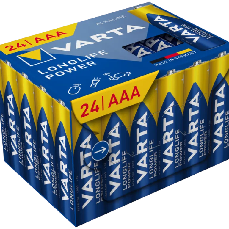 Piles alcalines LR03 Longlife Power (x24) VARTA