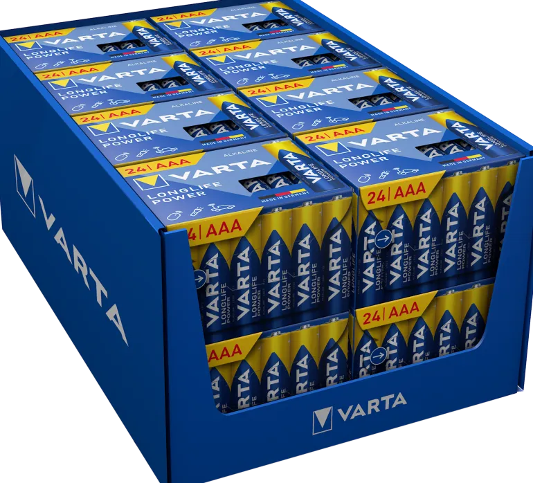Piles alcalines LR03 Longlife Power (x24) VARTA