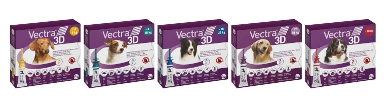 Pipette antiparasitaire chien S 4 à 10 kg (x3) VECTRA 3D