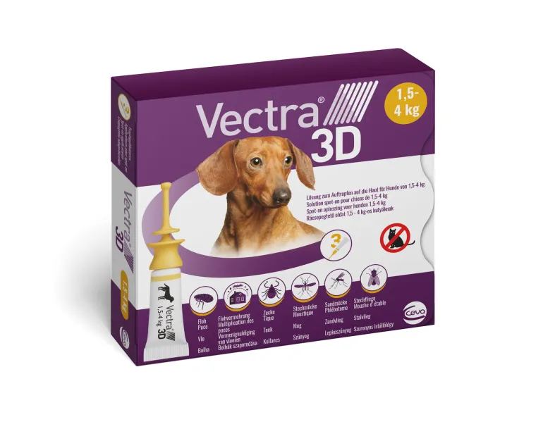 Pipette antiparasitaire chien XS 1,5 à 4 kg (x3) VECTRA 3D