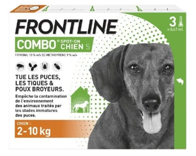 Pipette Combo pour chien S de 2 à 10kg (x3) FRONTLINE