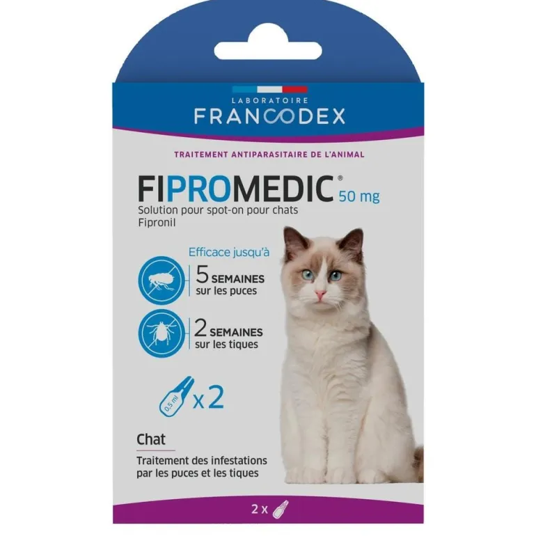 Pipettes Spot on pour chat Fipromedic 50 mg (0,5 ml x 2)