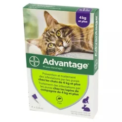 Pipettes antiparasitaires chat/lapin 4/10kg (0,8ml x 4)