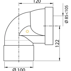Pipe WC rigide courte coudée femelle Ø100mm WIRQUIN