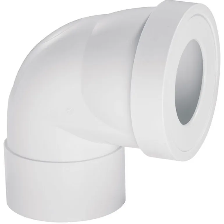 Pipe WC rigide courte coudée femelle Ø100mm WIRQUIN