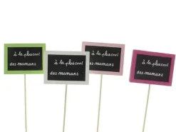 Piques "cool des mamans" 7.5x5.5 h30cm assortiment de 4