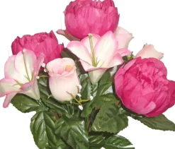 Piquet funéraire de roses et de Pivoines H 60 cm
