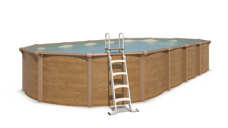 Piscine métal hors sol aspect bois OSMOSE 9,45x4,90x1,32 m
