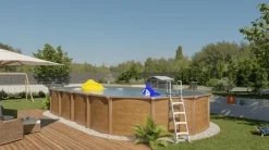 Piscine métal hors sol aspect bois OSMOSE 9,45x4,90x1,32 m
