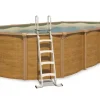 Piscine métal hors sol aspect bois OSMOSE 7,60x3,95x1,32 m