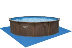 Piscine hors sol ronde Hydrium effet bois Ø550x130cm 27221L